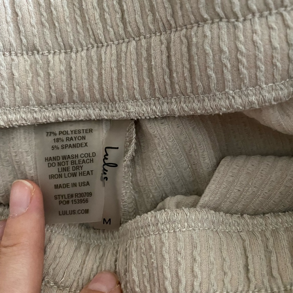Lulu's Cream Ribbed Pants - Picture 2 of 2